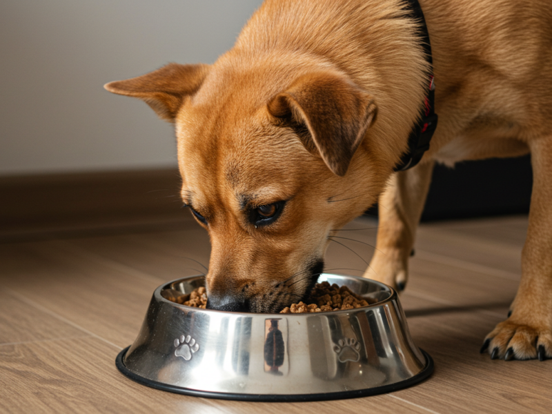 dog eating the right food